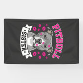Pitbull Zus Hond Liefhebber Vector Design Spandoek (Horizontaal)