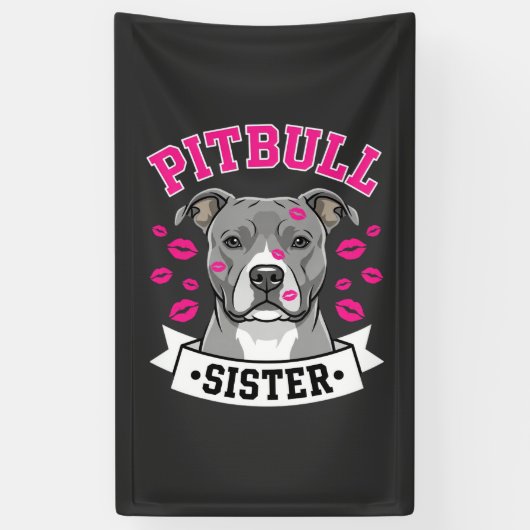 Pitbull Zus Hond Liefhebber Vector Design Spandoek (Verticaal)