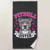 Pitbull Zus Hond Liefhebber Vector Design Strandlaken (Voorkant)
