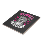 Pitbull Zus Hond Liefhebber Vector Design Tegeltje (Zijkant)