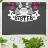 Pitbull Zus Hond Liefhebber Vector Design Theedoek (Gevouwen)