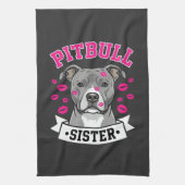 Pitbull Zus Hond Liefhebber Vector Design Theedoek (Verticaal)