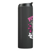Pitbull Zus Hond Liefhebber Vector Design Thermosbeker (Gedraaid links)