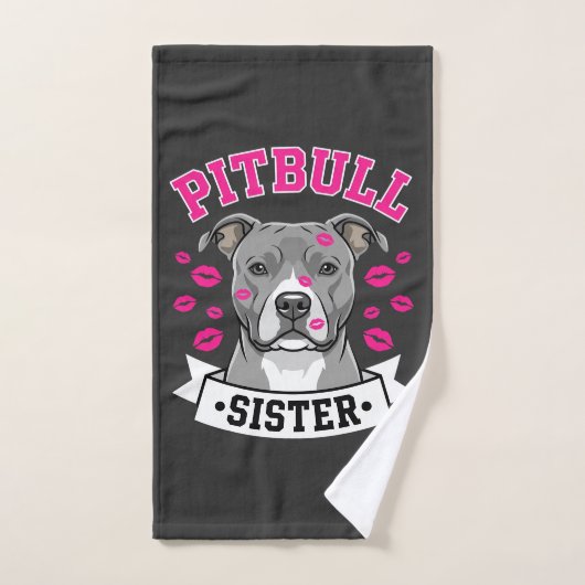 Pitbull Zus Hond Liefhebber Vectorontwerp Handdoek (Handdoek)