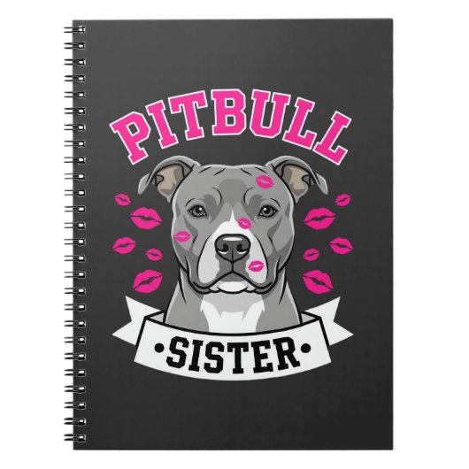 Pitbull Zus Hondenliefhebber Vectorontwerp Notitieboek (Voorkant)
