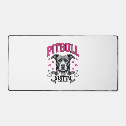 Pitbull Zus Vintage Hondenliefhebber Vectorontwerp Bureaumat (Voorkant)