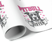 Pitbull Zus Vintage Hondenliefhebber Vectorontwerp Cadeaupapier (Rol Hoek)