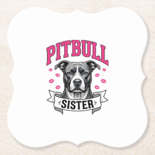 Pitbull Zus Vintage Hondenliefhebber Vectorontwerp Kartonnen Onderzetters