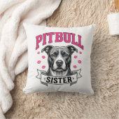 Pitbull Zus Vintage Hondenliefhebber Vectorontwerp Kussen (Deken)