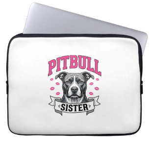 Pitbull Zus Vintage Hondenliefhebber Vectorontwerp Laptop Sleeve