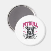 Pitbull Zus Vintage Hondenliefhebber Vectorontwerp Magneet (Voorkant / Achterkant)