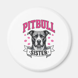Pitbull Zus Vintage Hondenliefhebber Vectorontwerp Magneet