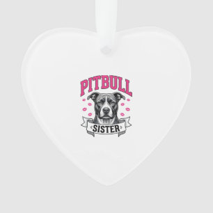 Pitbull Zus Vintage Hondenliefhebber Vectorontwerp Ornament