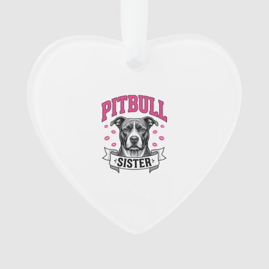 Pitbull Zus Vintage Hondenliefhebber Vectorontwerp Ornament (voorkant)