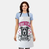 Pitbull Zus Vintage Hondenliefhebber Vectorontwerp Schort (Gedragen)