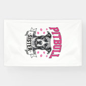 Pitbull Zus Vintage Hondenliefhebber Vectorontwerp Spandoek (Horizontaal)