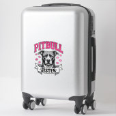 Pitbull Zus Vintage Hondenliefhebber Vectorontwerp Sticker (Koffer)