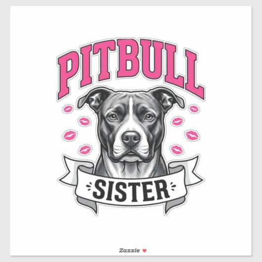 Pitbull Zus Vintage Hondenliefhebber Vectorontwerp Sticker (Vel)