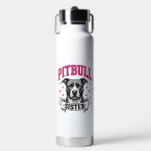 Pitbull Zus Vintage Hondenliefhebber Vectorontwerp Waterfles (Voorkant)