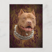 Pitbullebruin tattoo briefkaart (Voorkant)