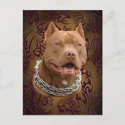 Pitbullebruin tattoo briefkaart (Voorkant)