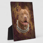 Pitbullebruin tattoo fotoplaat (Zijkant)