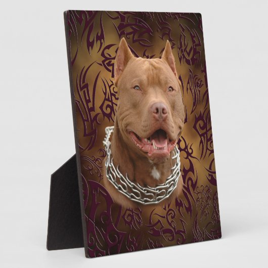 Pitbullebruin tattoo fotoplaat (Zijkant)