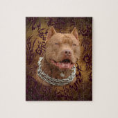 Pitbullebruin tattoo legpuzzel (Verticaal)