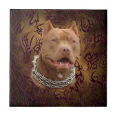 Pitbullebruin tattoo tegeltje (Voorkant)
