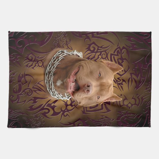 Pitbullebruin tattoo theedoek (Horizontaal)