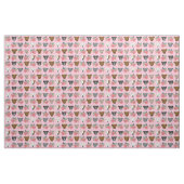 Pitbullegezichten roze floralen stof (Fat Quarter)
