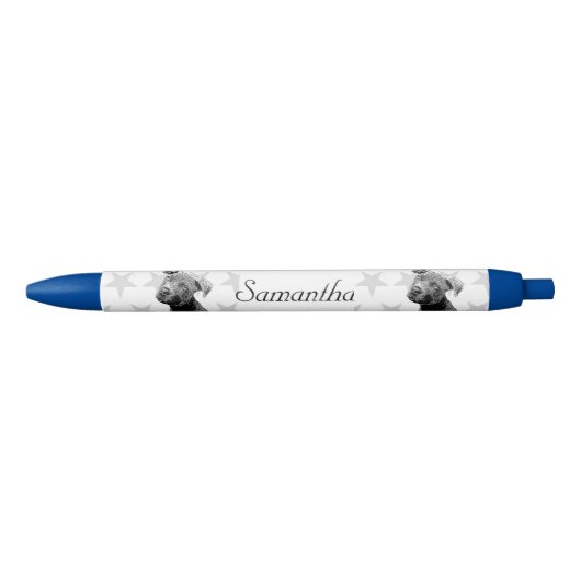 Pitbullehond Blauwe gepersonaliseerde pen (Voorkant)