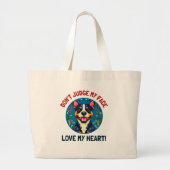 Pitbullehond Grote Tote Bag (Voorkant)