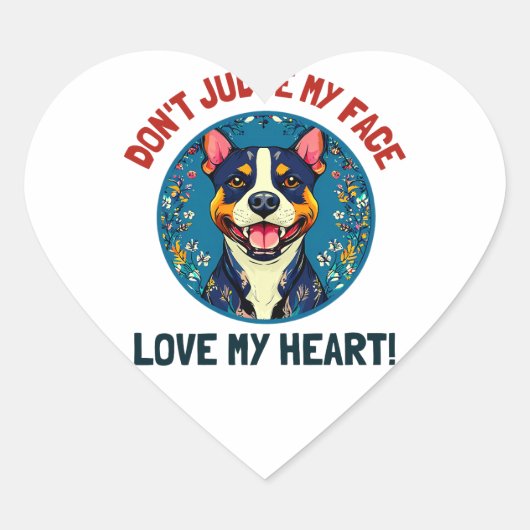 Pitbullehond Hart Sticker (Voorkant)