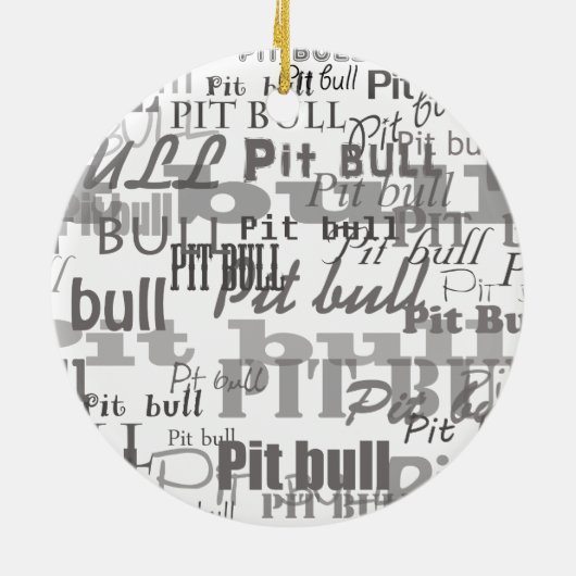 Pitbullehond Keramisch Ornament (Achterkant)