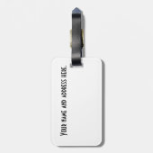 Pitbullehond met tattoos en piercings bagagelabel (Achterkant verticaal)