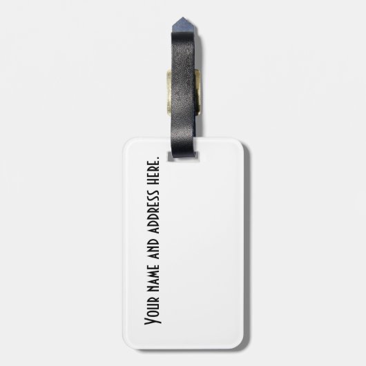 Pitbullehond met tattoos en piercings bagagelabel (Achterkant verticaal)