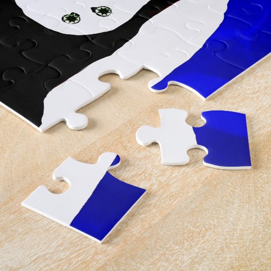 Pitbullehond met tattoos en piercings legpuzzel (Zijkant)