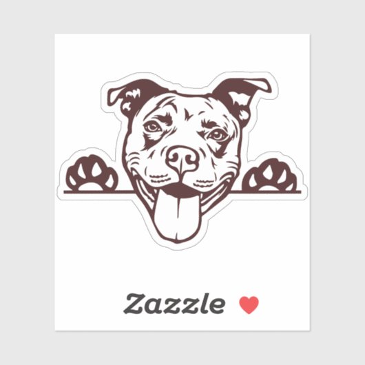 Pitbullehond ziet er leuk uit sticker (Vel)