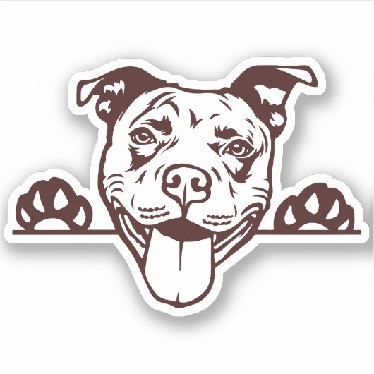 Pitbullehond ziet er leuk uit sticker (Voorkant)