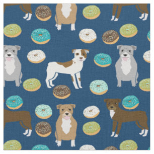 Pitbullehonden marineblauw donuts eten stof