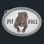 Pitbullgordel sluiting gesp<br><div class="desc">Deze gordel sluit de shows van de woorden "Pit Bull" en een foto van een knappe Blauwe Ziekenbol met de naam Sarge. Een perfecte gordelsluiting voor elke Pitbull-liefhebber die de liefdevolle natuur, kracht, loyaliteit, moed en energie van dit uitstekende hondenras kent. Sarge wordt gezien met zijn lange roze tong die...</div>