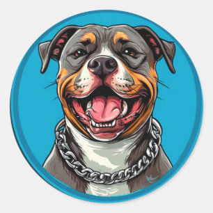 PitbullHond Liefhebber Cadeau, Huisdier Eigenaar D Ronde Sticker