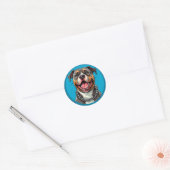 PitbullHond Liefhebber Cadeau, Huisdier Eigenaar D Ronde Sticker (Envelop)