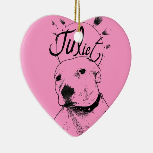 Pitbullillustratie Keramisch Ornament (Rechts)