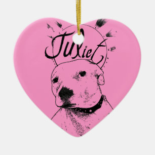 Pitbullillustratie Keramisch Ornament