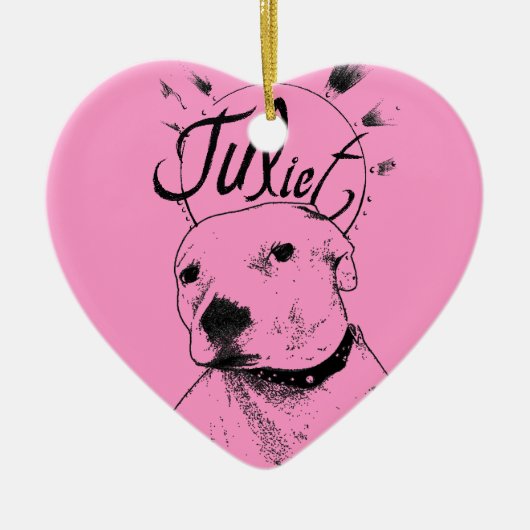 Pitbullillustratie Keramisch Ornament (Voorkant)