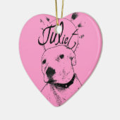 Pitbullillustratie Keramisch Ornament (Links)