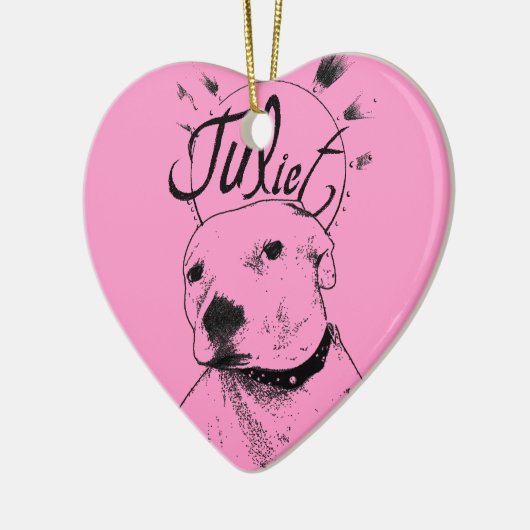 Pitbullillustratie Keramisch Ornament (Links)