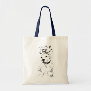 Pitbullillustratie Tote Bag